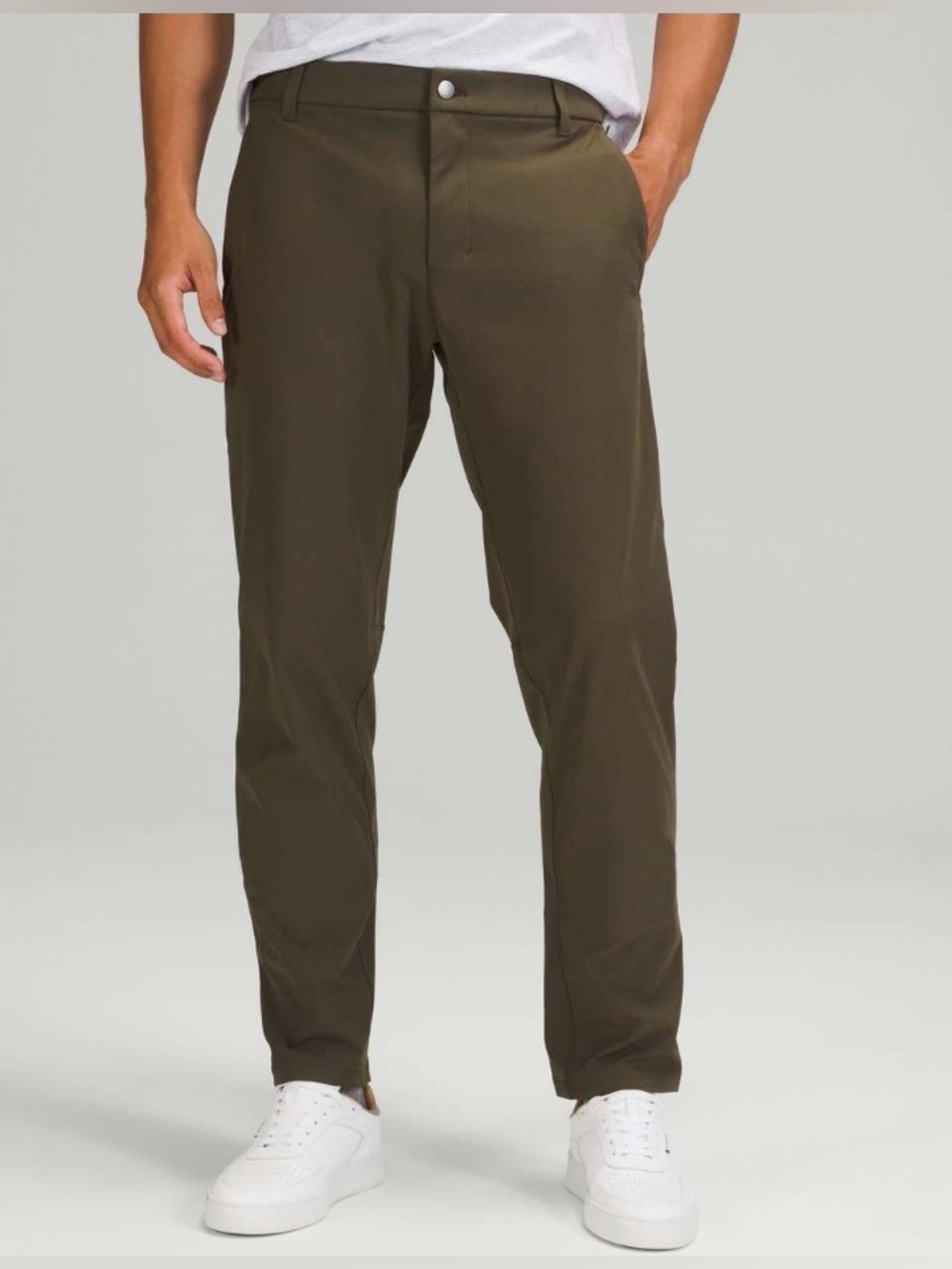 Lululemon Men’s Commission Classic Fit Pants Warpstreme In Dark Olive Size 35x36